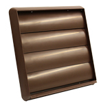 Kair Gravity Grille 150mm 6 inch Brown External Ducting Air Vent with Round Spigot and Not-Return Shutters