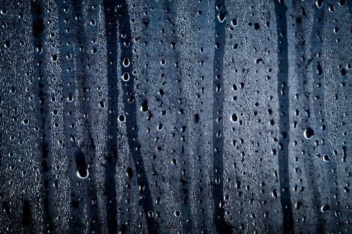 condensation with water droplets on window