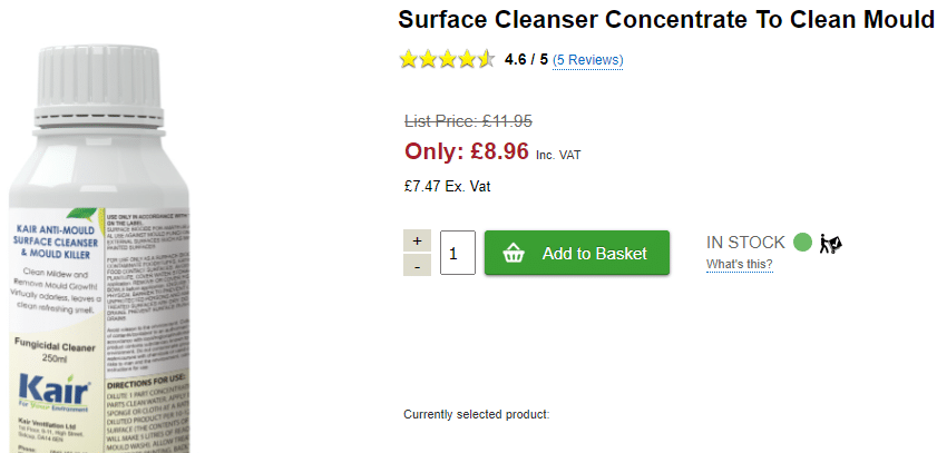 surface cleanser to clean mould