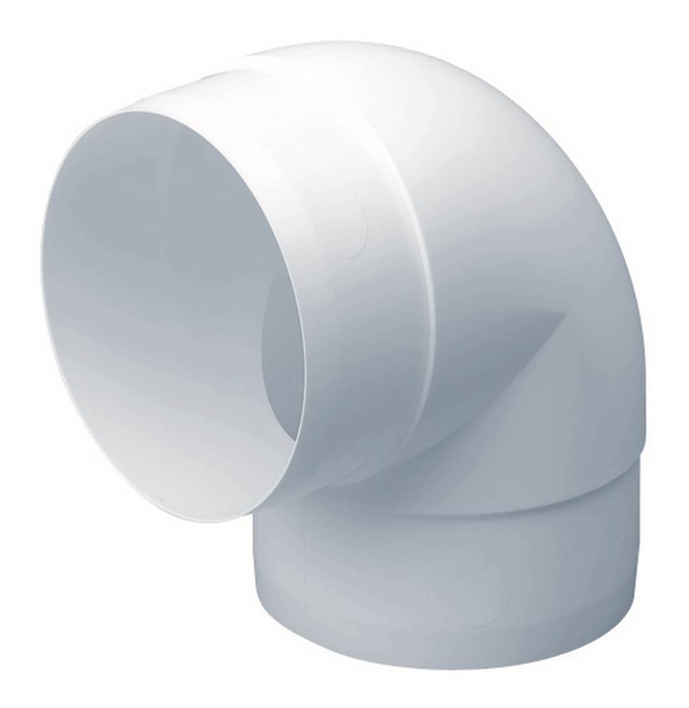 Domus Easipipe Rigid Duct 100mm 90  Horizontal Bend White