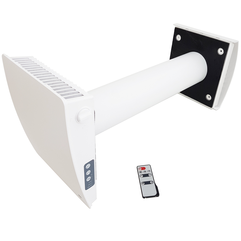 Kair Mini Single Room Heat Recovery Ventilator – White Outer Grille - (min 120mm hole diameter)